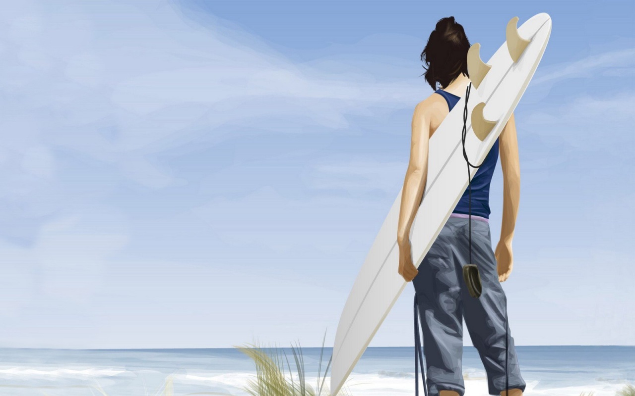 В ожидании волны обои