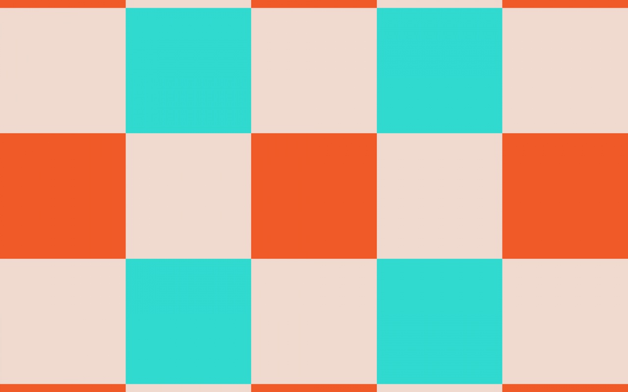 Оранжевые голубые и белые клетки обои