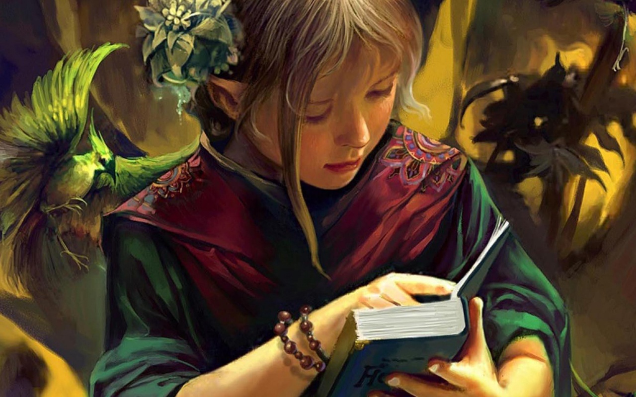 Читающая девочка обои