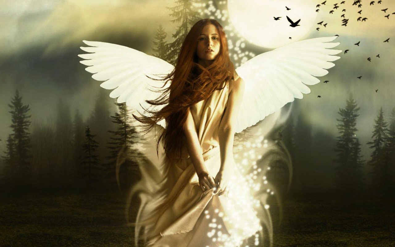 Девушка-ангел обои