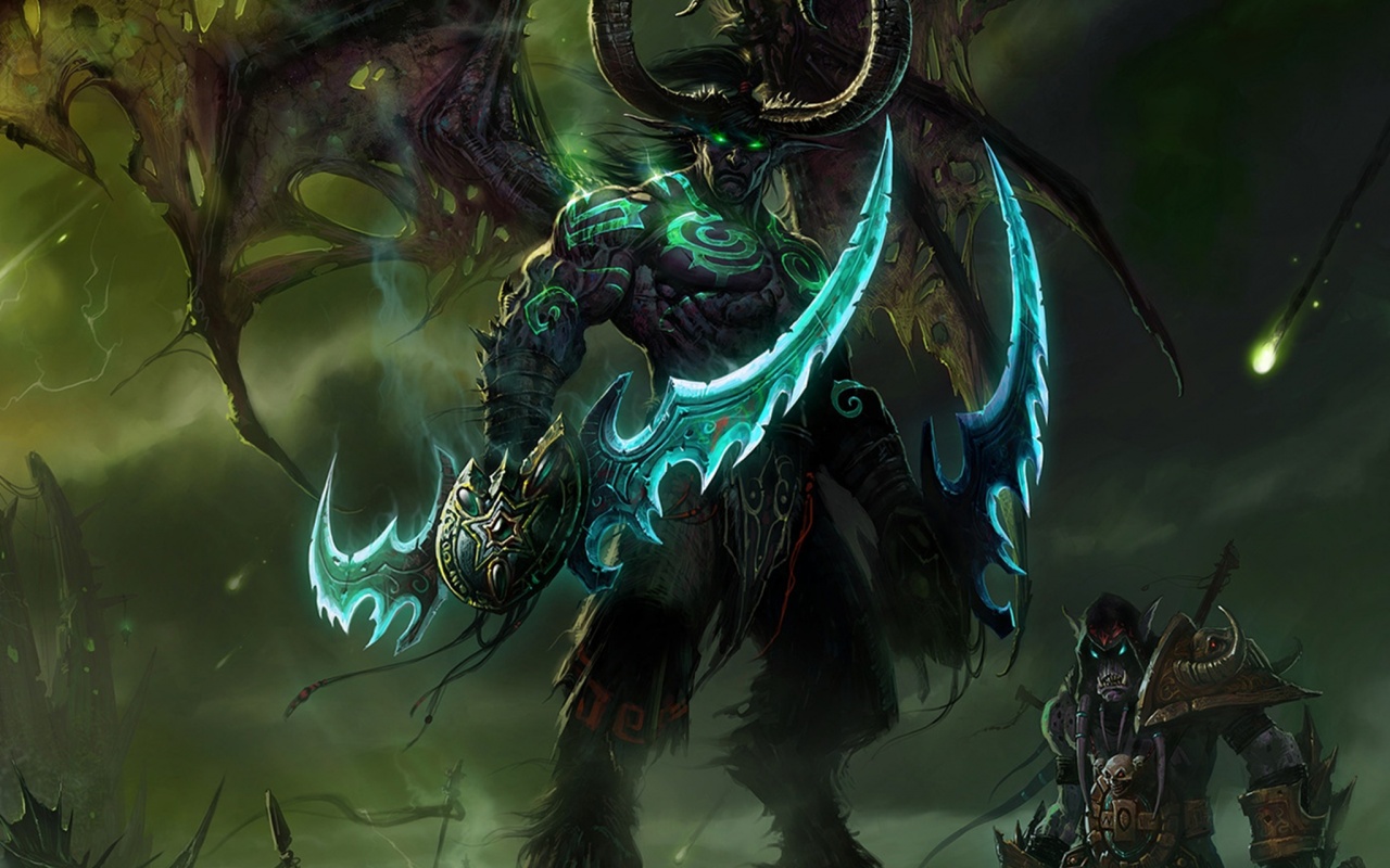 Иллидан с клинками обои