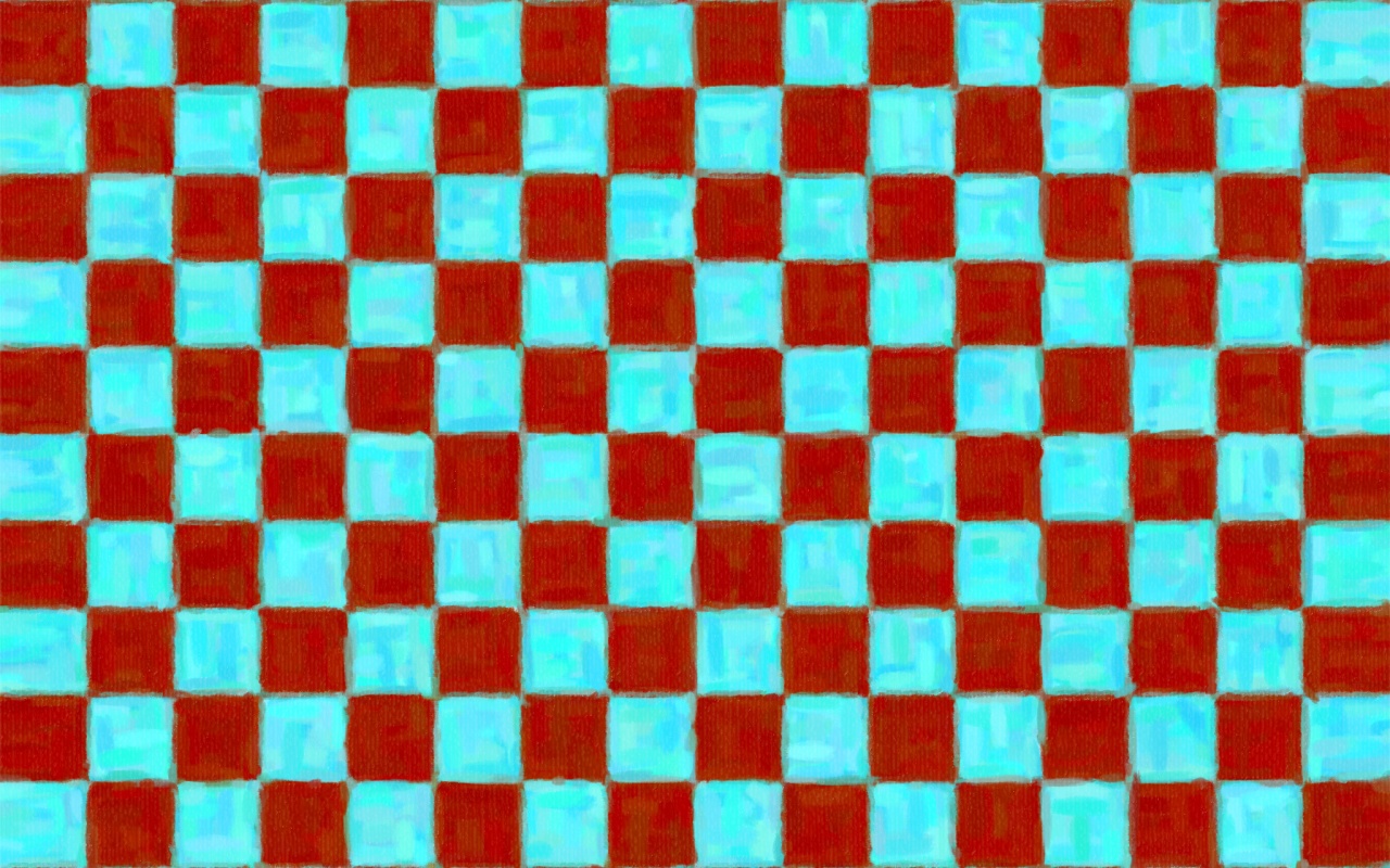 Рисованные красно-голубые клетки обои