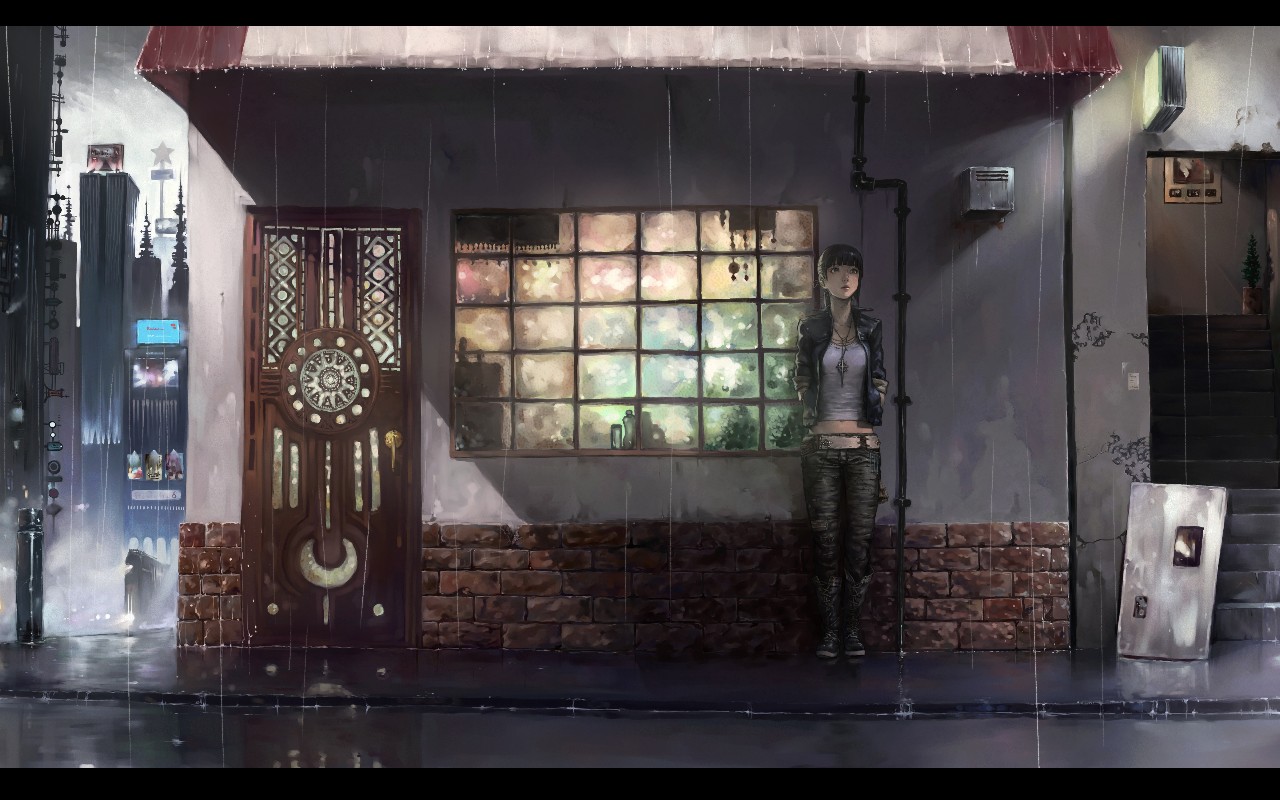 Ожидание под дождем обои