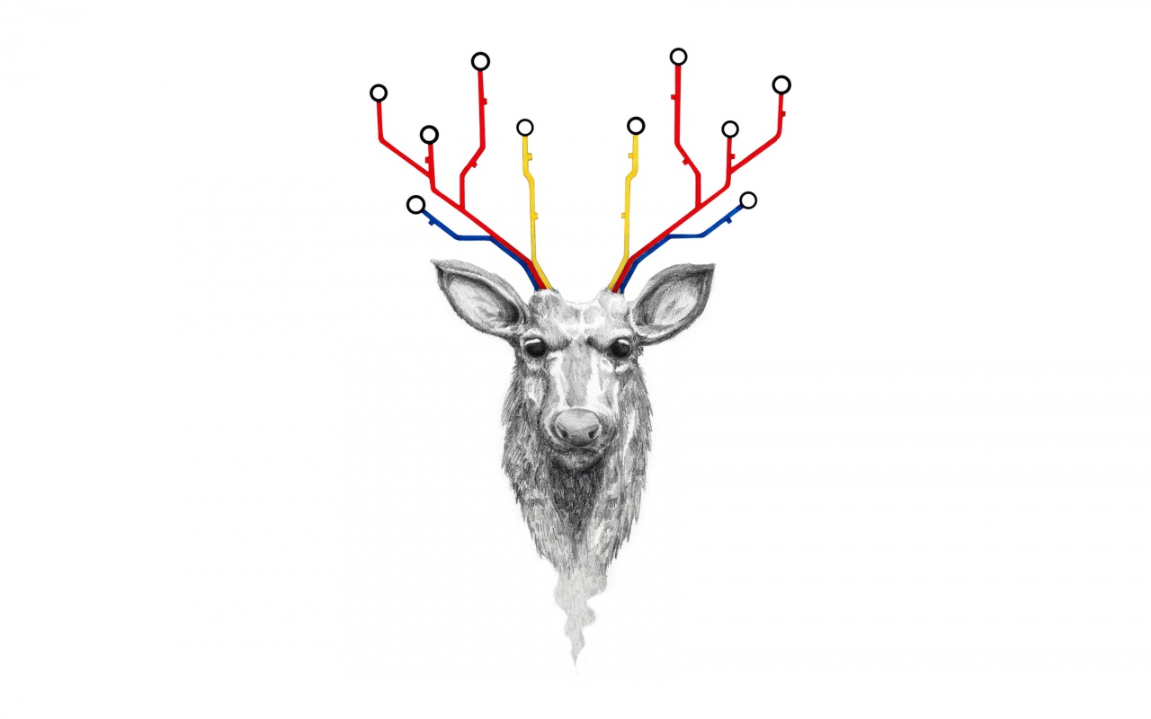 Схематичный олень обои