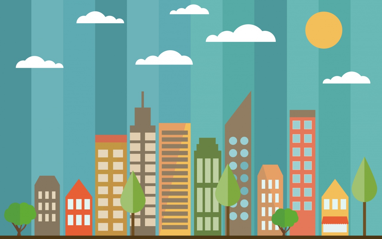 Векторный рисунок города обои
