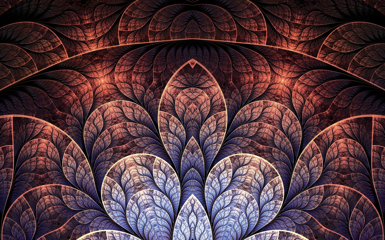 Фрактальные листья обои