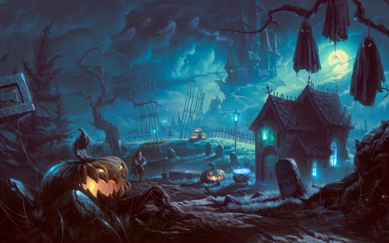 Кладбище на Хэллоувин обои