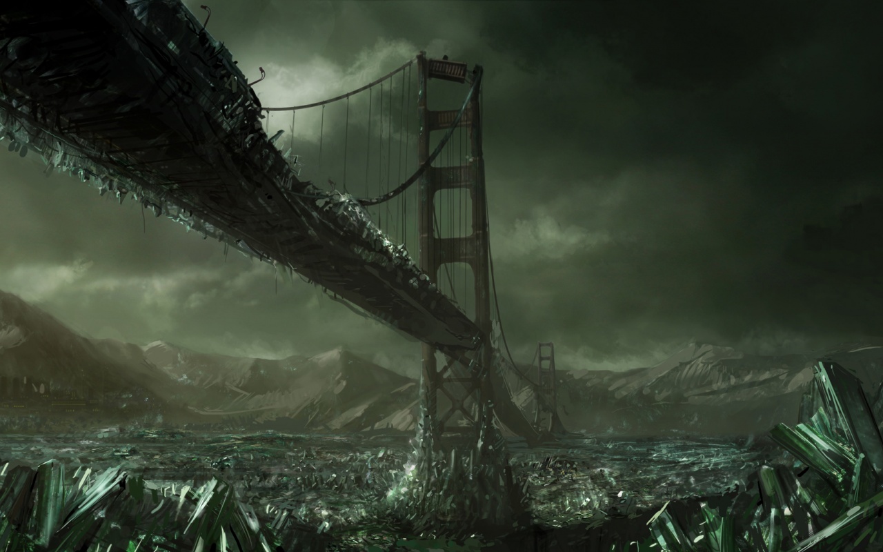 Постапокалиптические Золотые Ворота обои