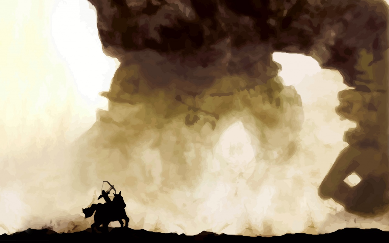 Всадник и огромный голем обои
