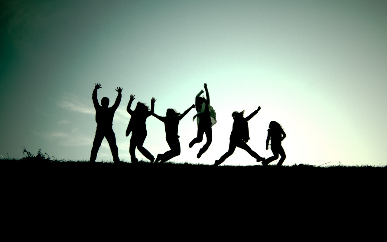 Силуэты людей обои