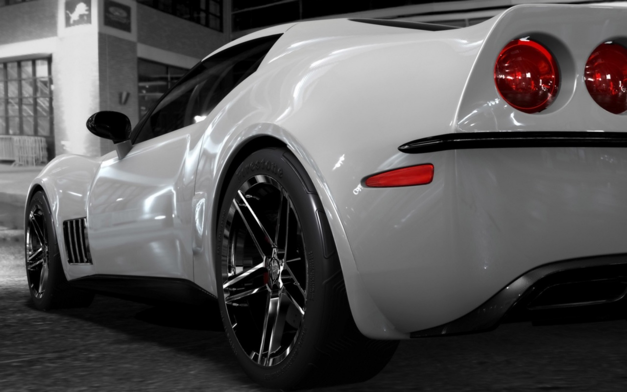 Белый Корвет обои