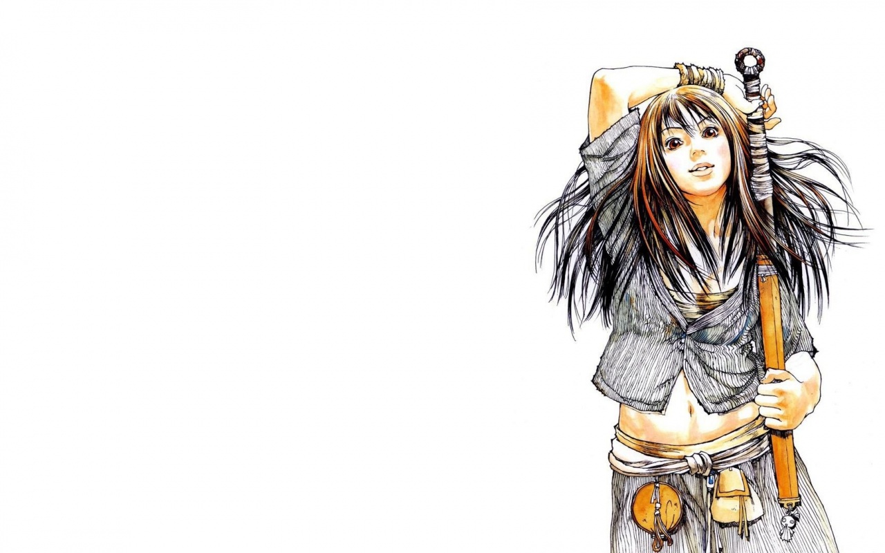 Девушка с битой обои