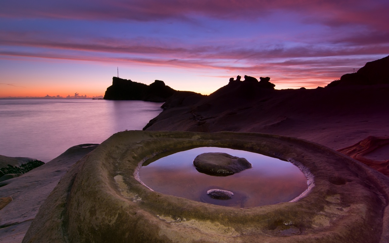 Закат на побережье обои