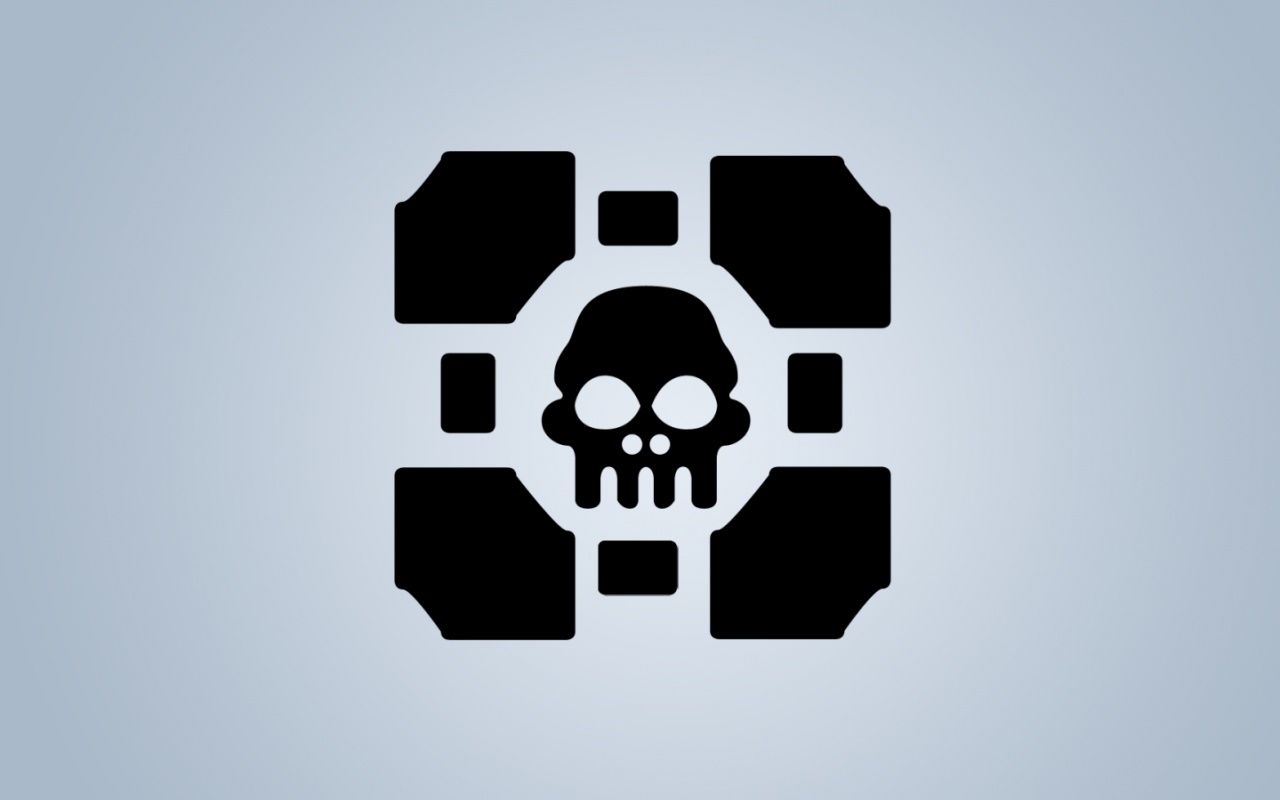 Куб с черепом обои