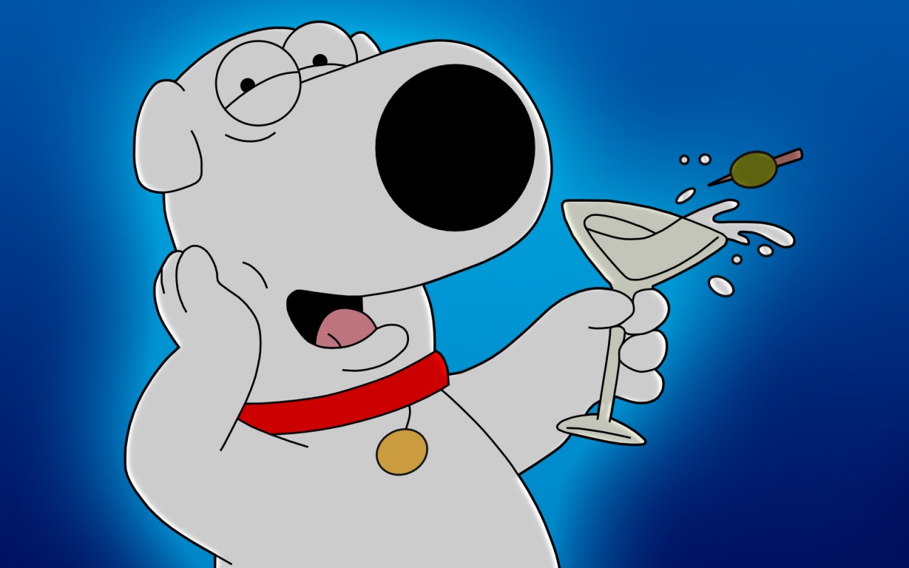 Браян с бокалом мартини обои