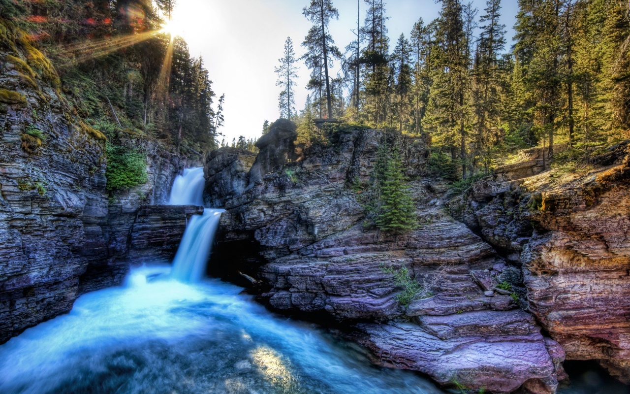 Горные водопады обои
