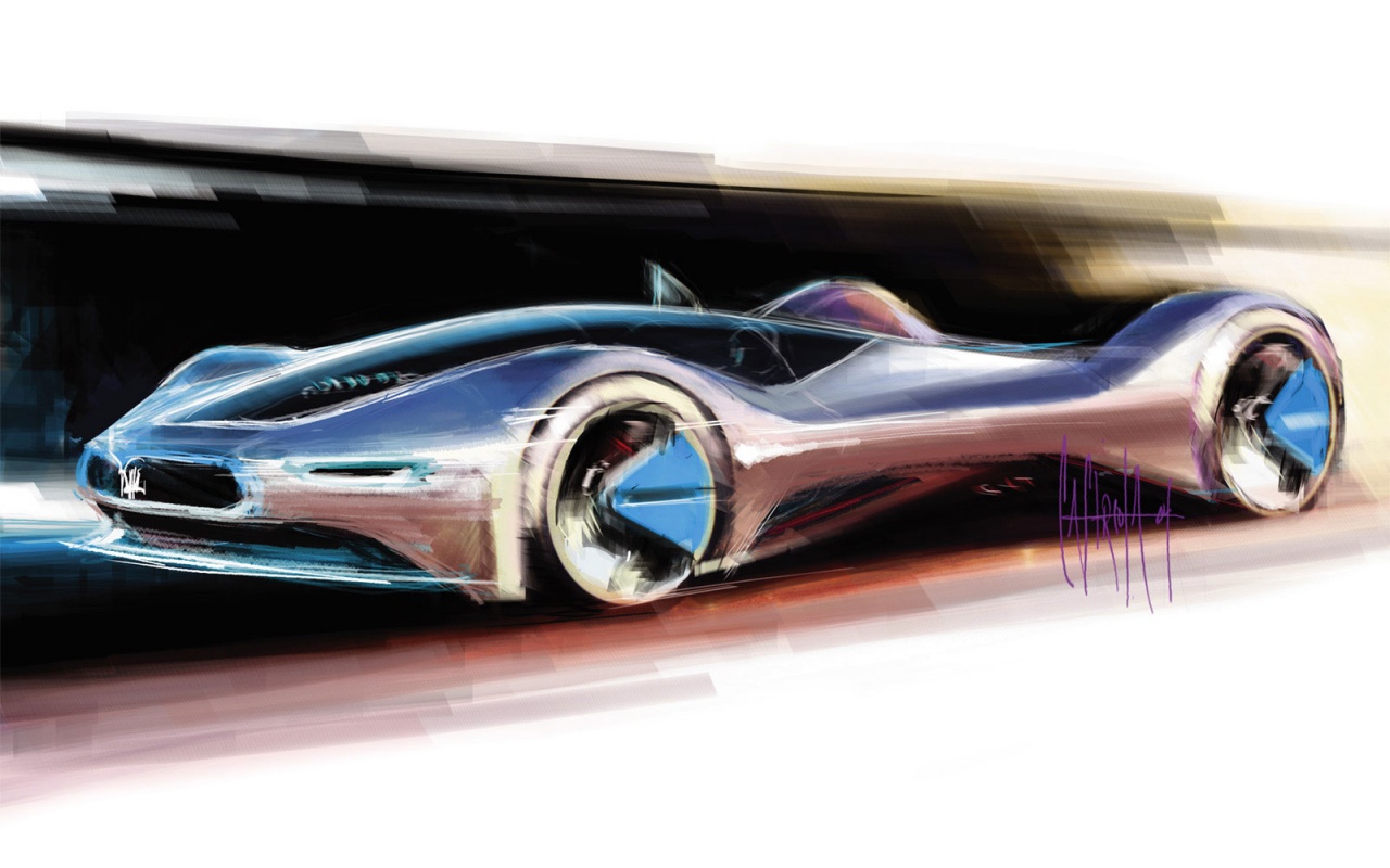 Эскиз Мазерати Birdcage обои