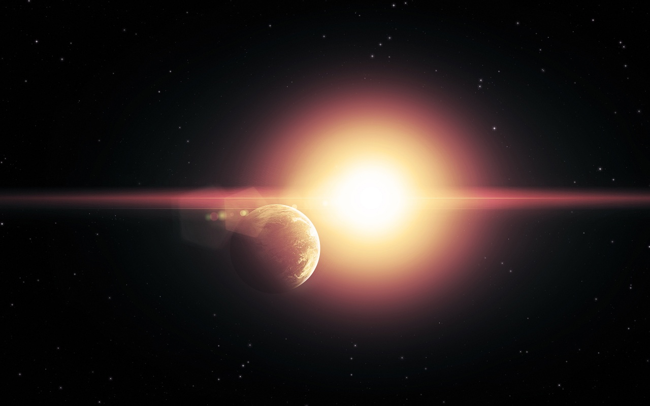 Планета на фоне звезды обои