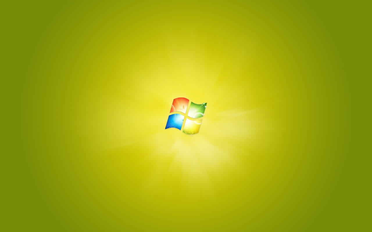 Сочный зеленый логотип Windows 7 обои