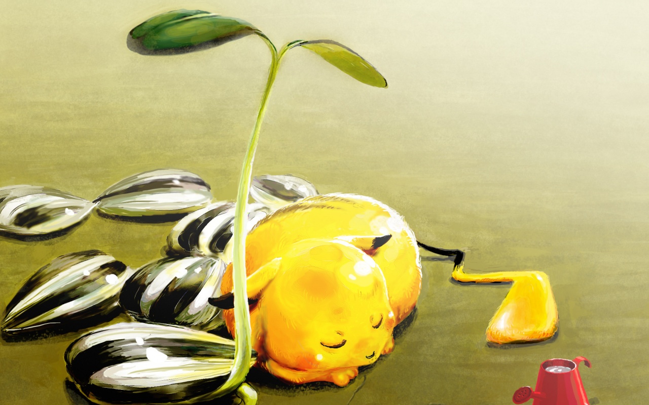 Пикачу отдыхает обои