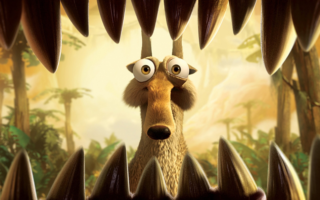 Скрэт и динозавр обои