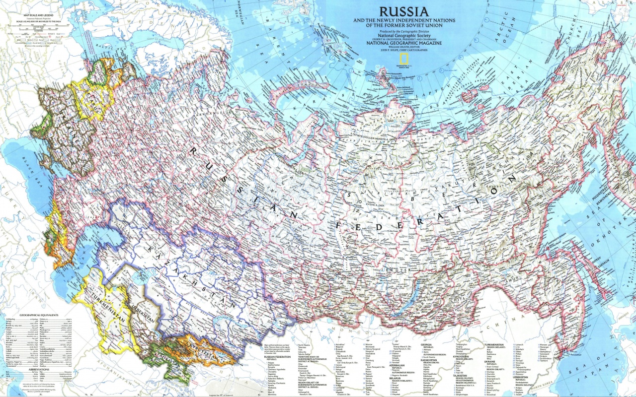 Карта России обои