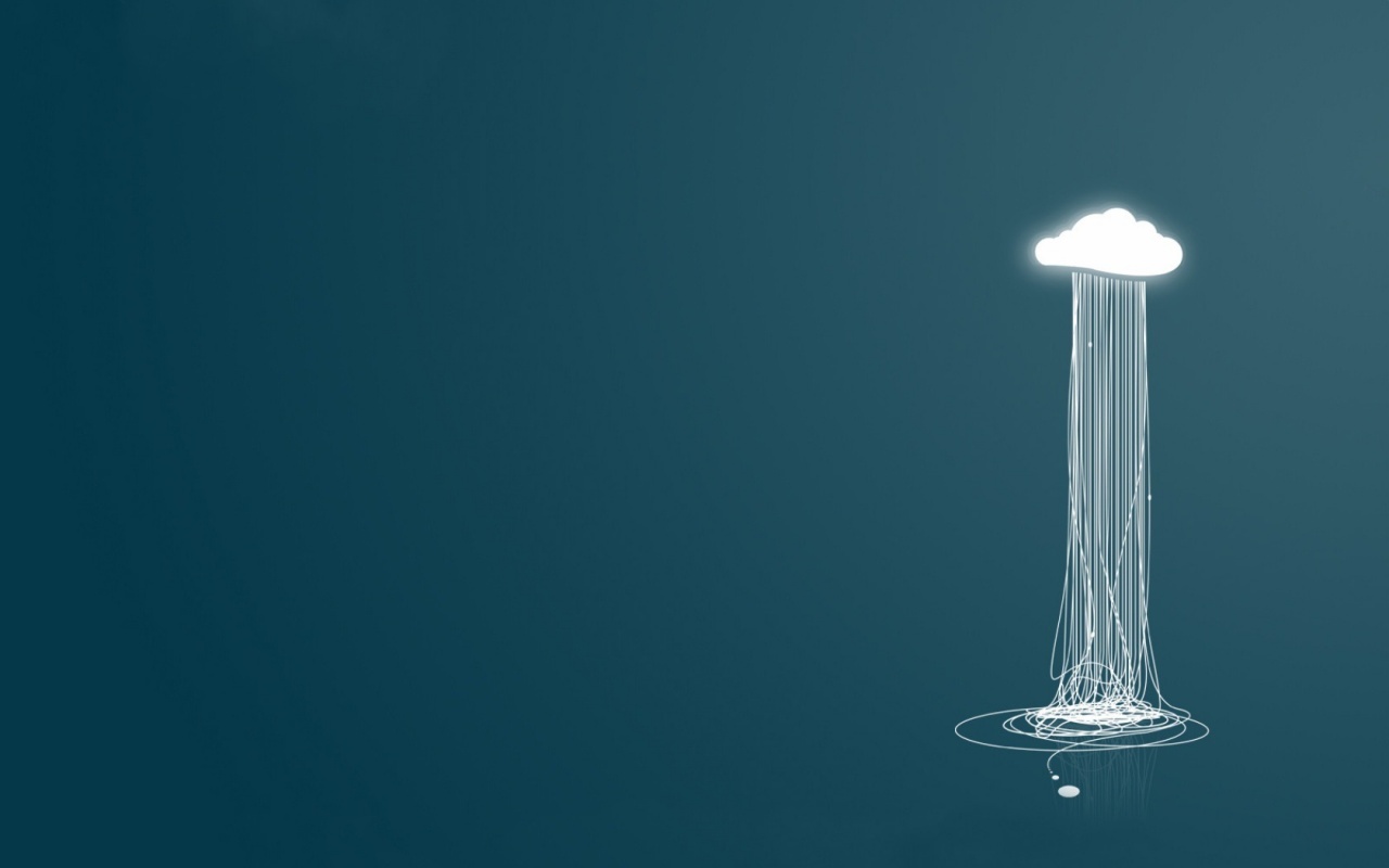 Тучка изливается нитями обои