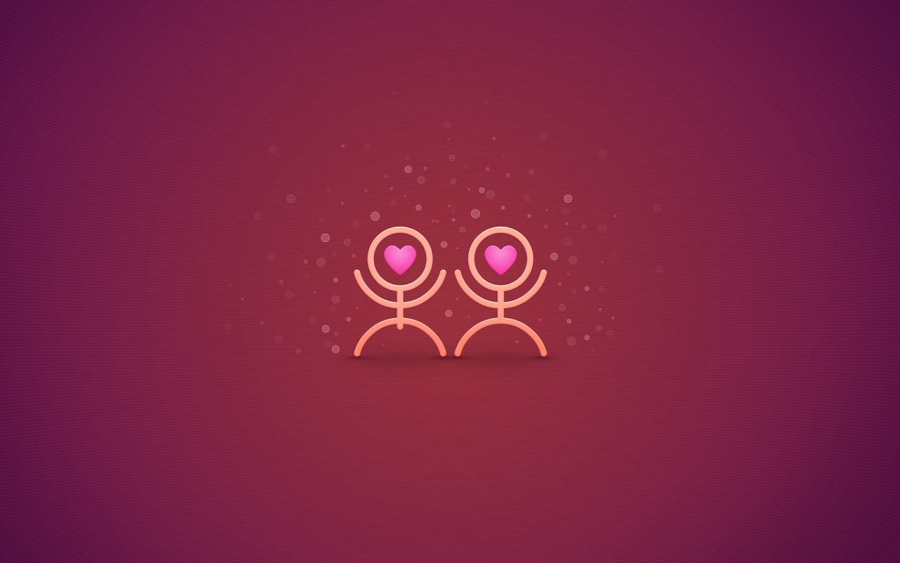 Влюблённые человечки обои