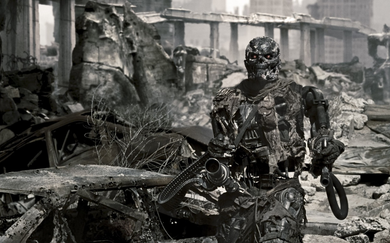 Терминатор на развалинах обои