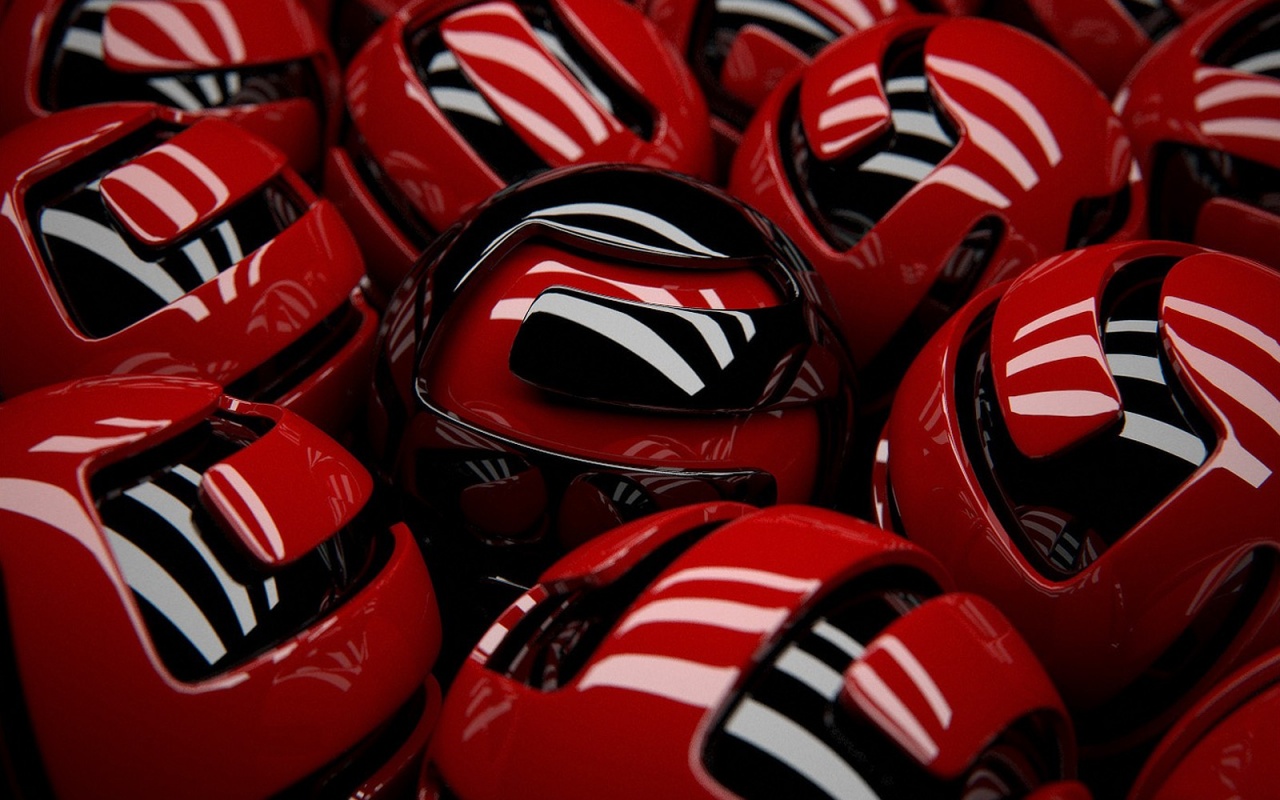 Красные объемные шарики обои