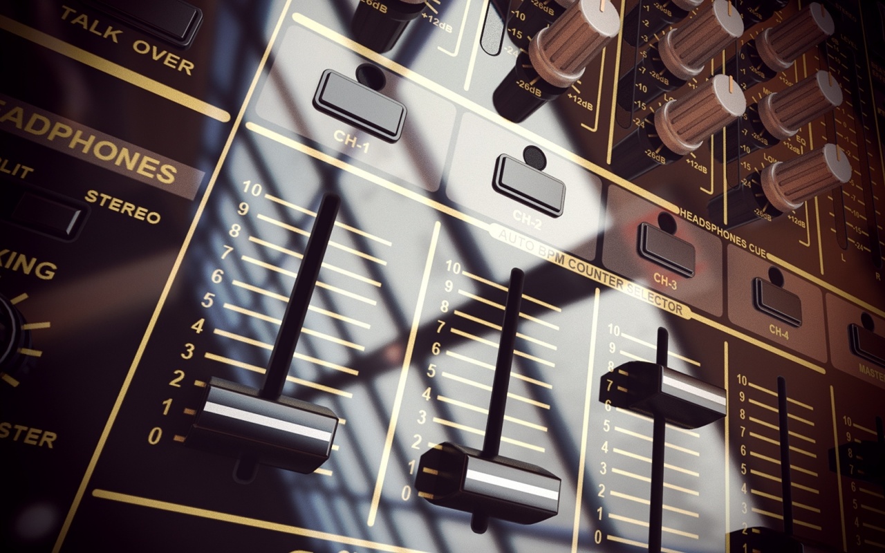 Пульт диджея и отражение на нем обои