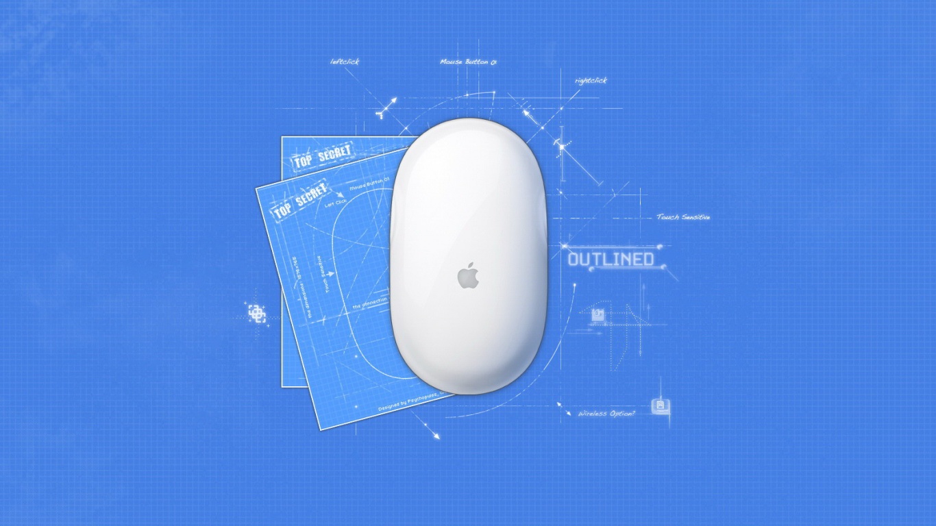 Чертеж яблочной мышки обои