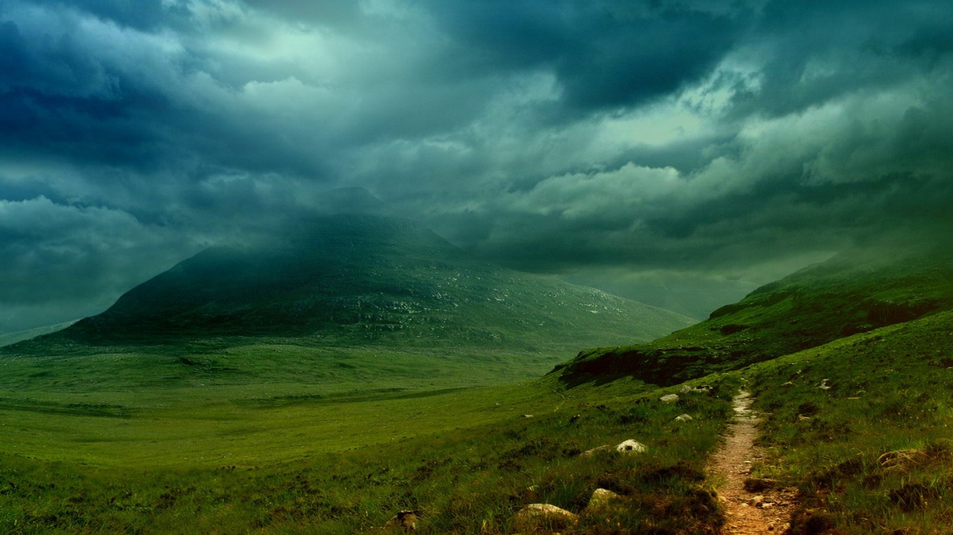 Тропинка средь холмов обои