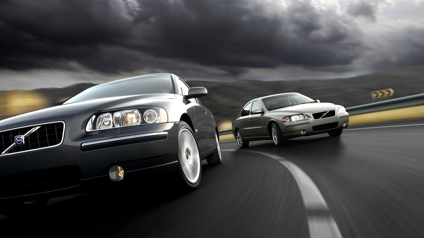 Два седана вольво на повороте обои