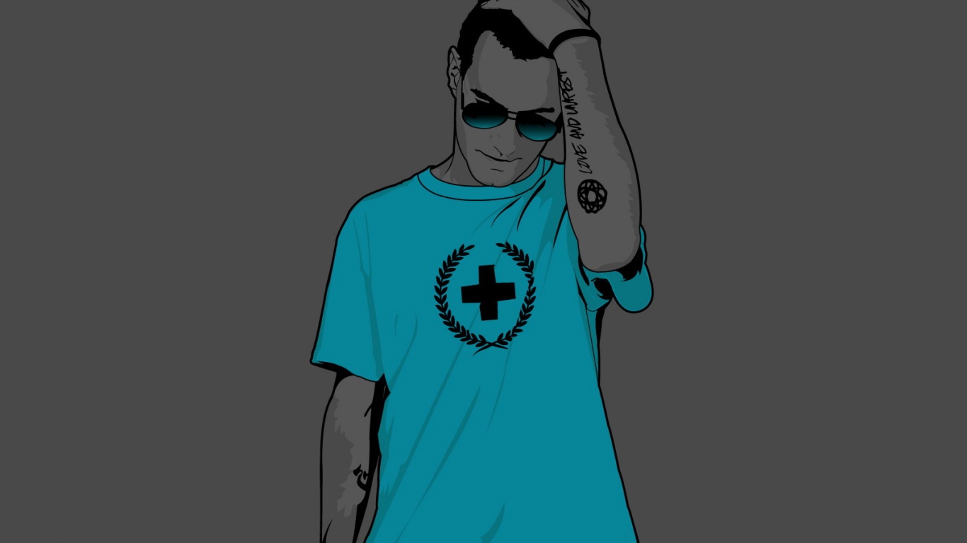 Парень в голубой футболке обои