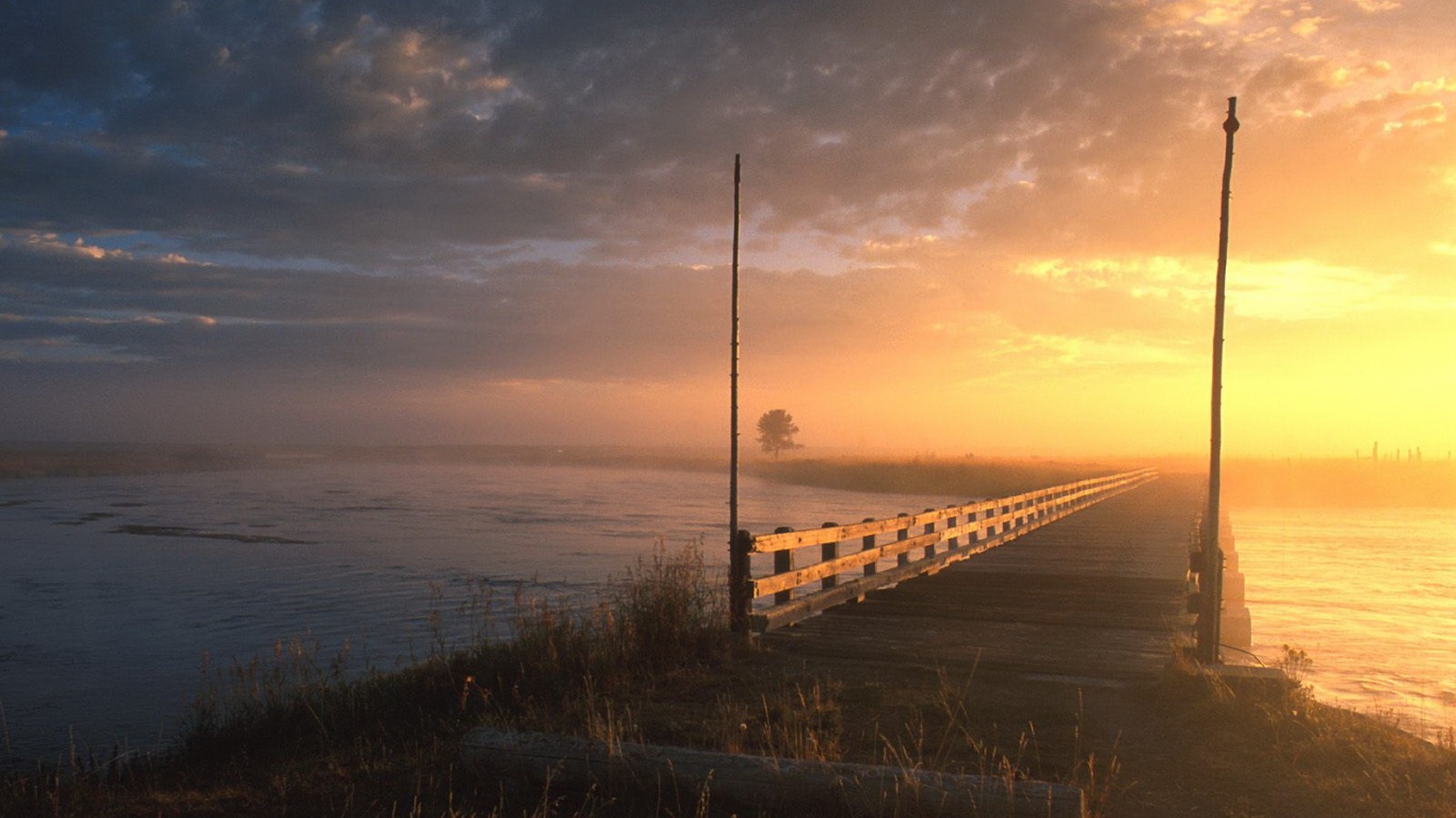 Деревянный мост обои