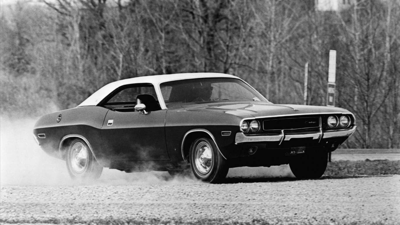 Черно-белое фото Dodge обои