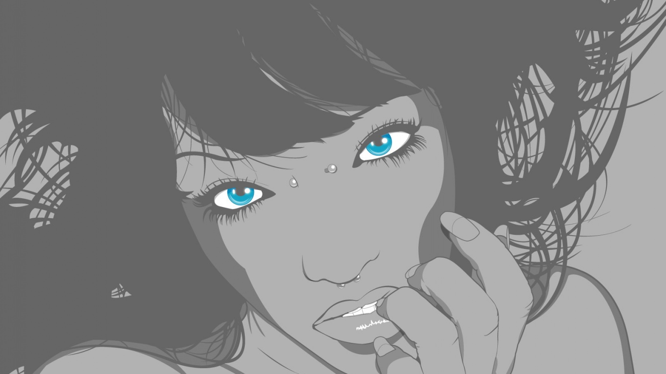 Девушка с пирсингом обои