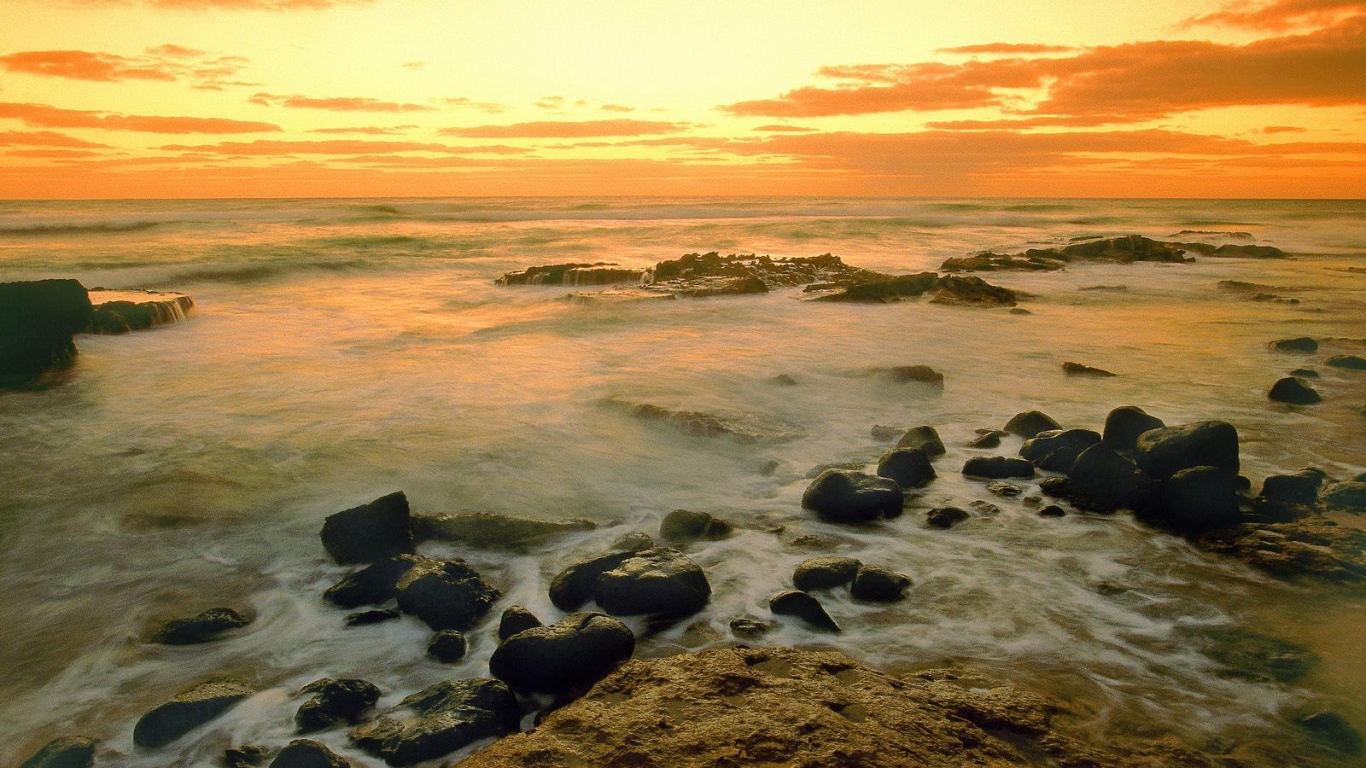 Каменистая отмель обои