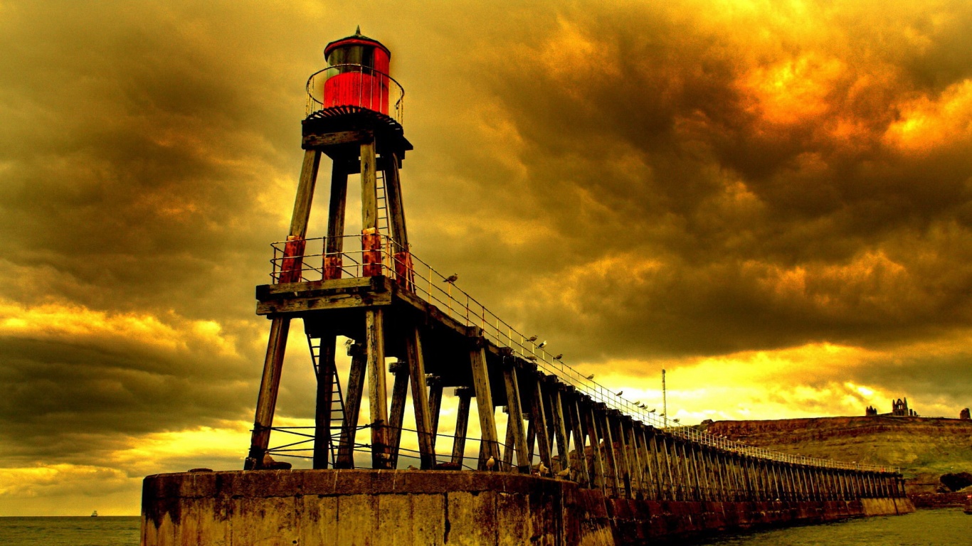 Деревянный маяк обои