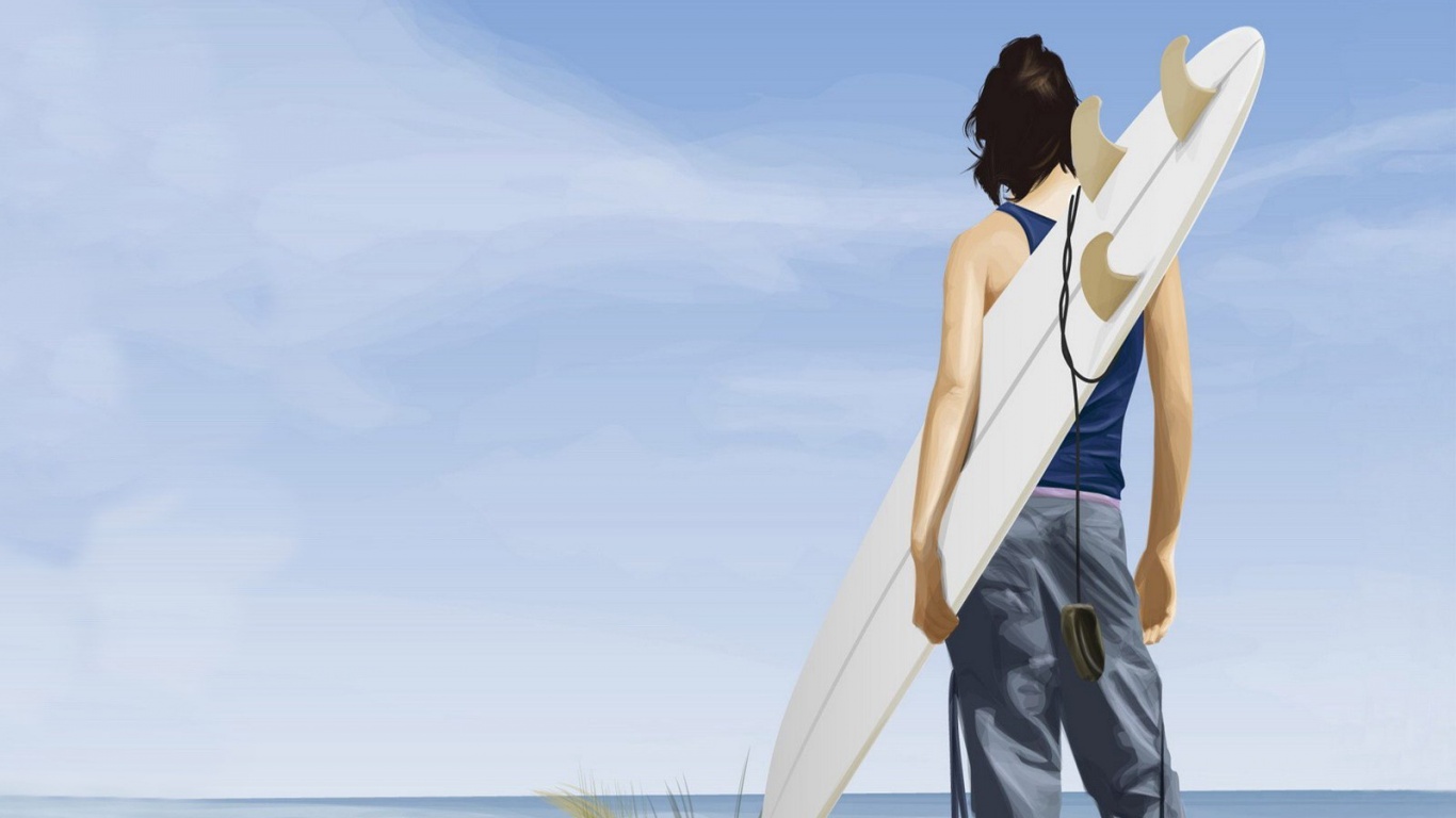 В ожидании волны обои