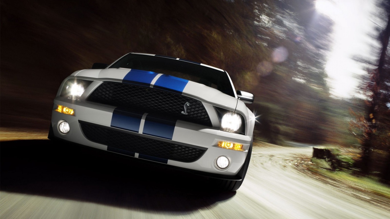 Форд Шелби с синими полосками обои