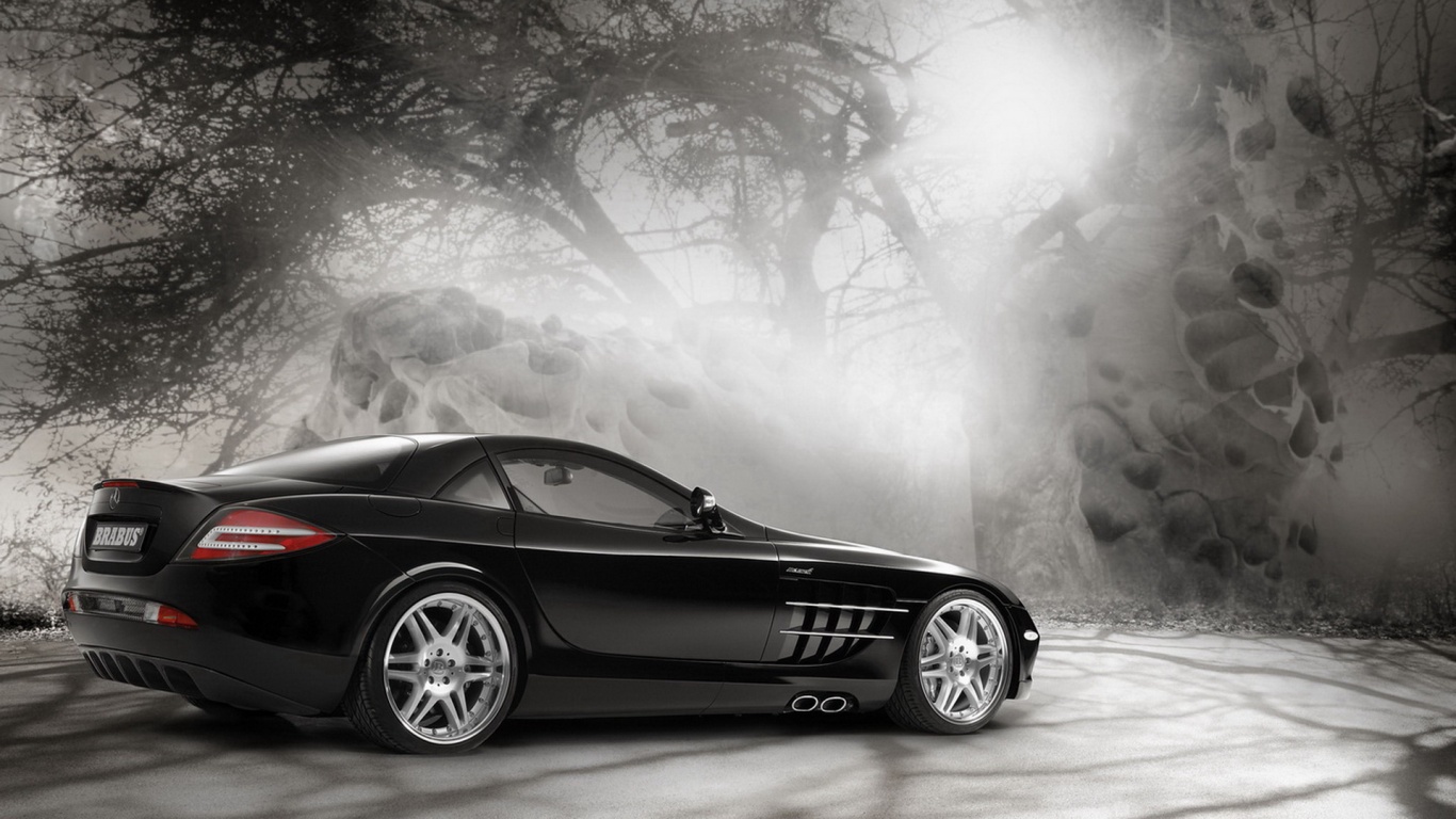 Черный спорткар Мерседес обои