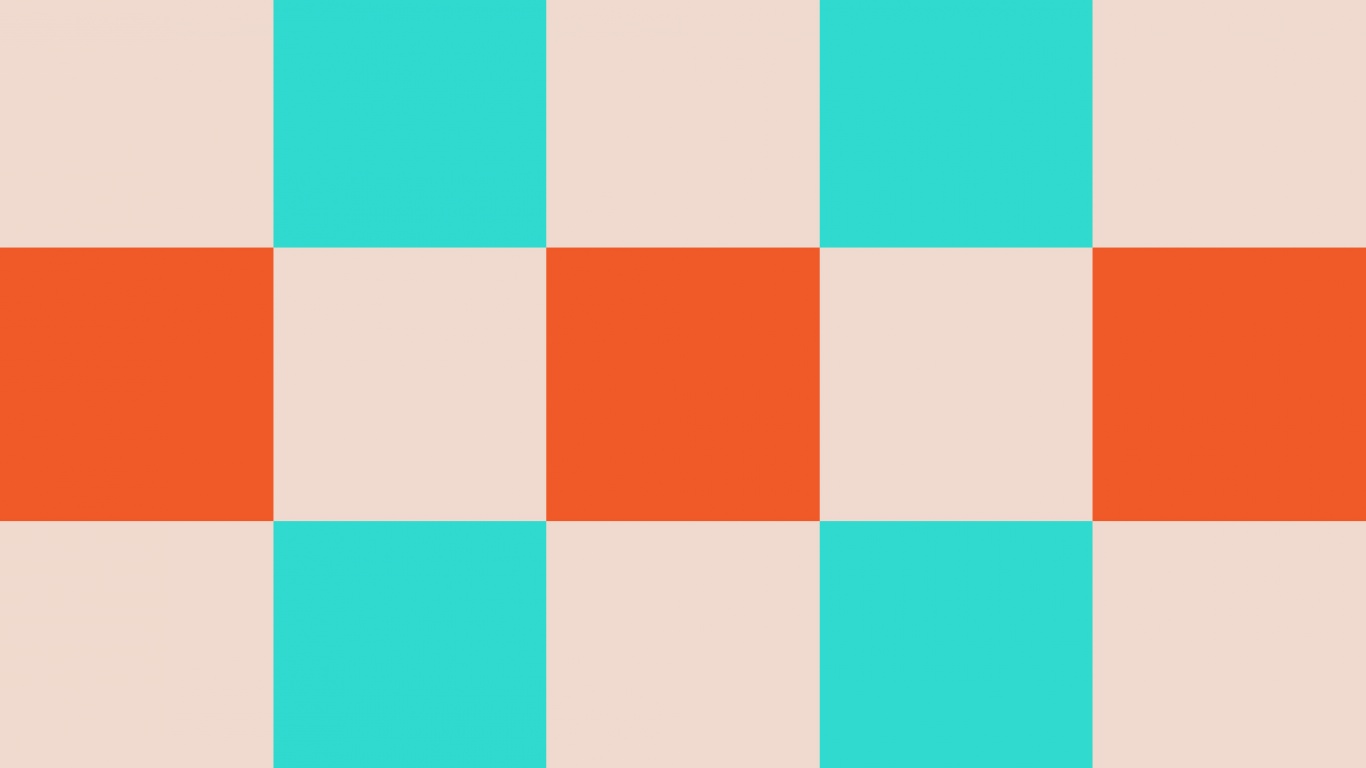 Оранжевые голубые и белые клетки обои