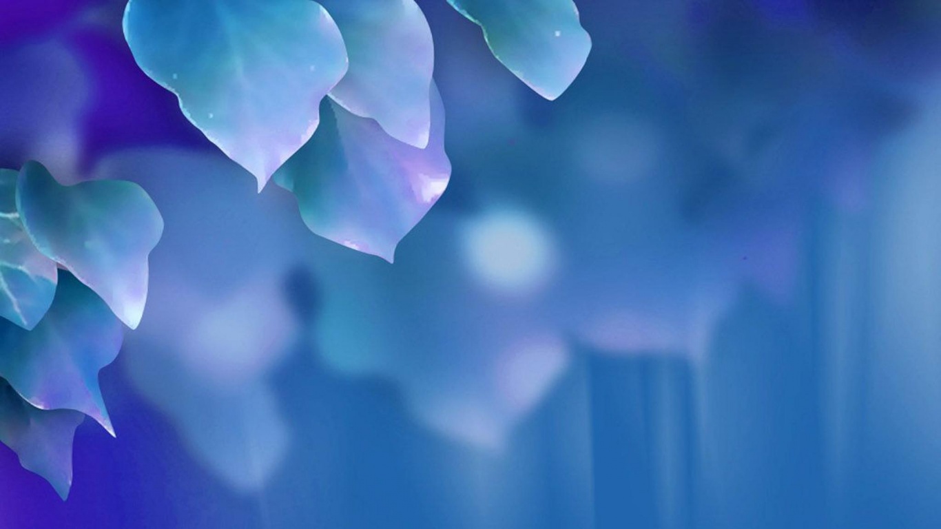 Синие листья обои