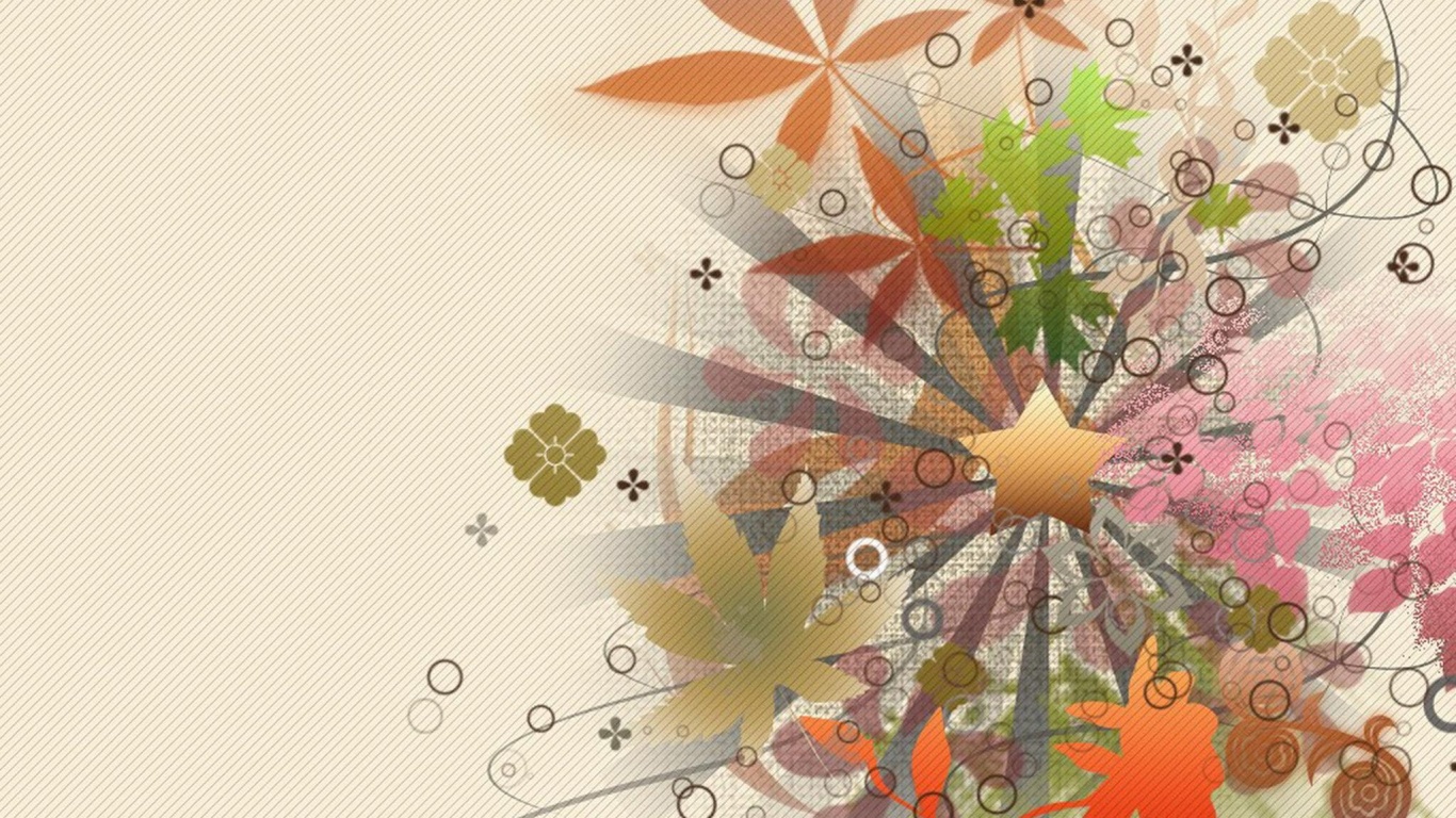 Звездно-листовая абстракция обои