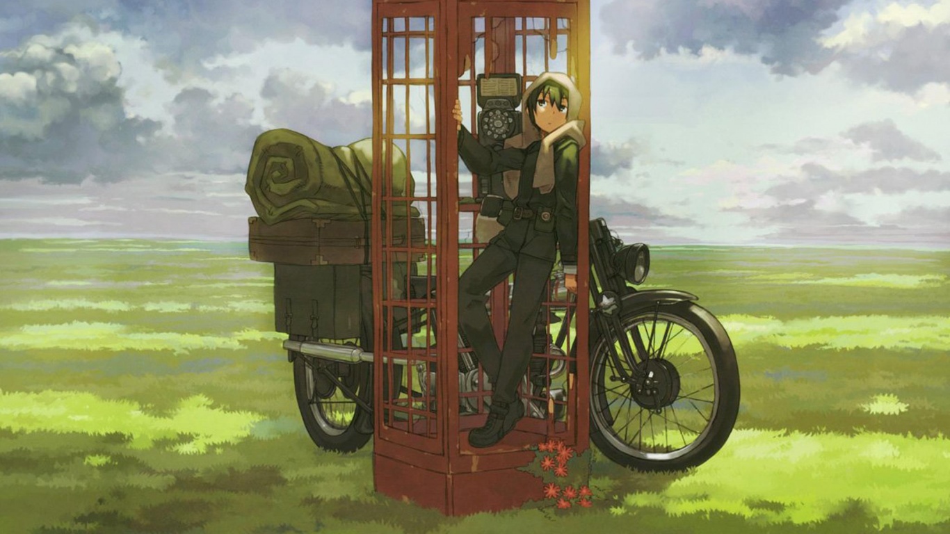 Парень в телефонной будке обои