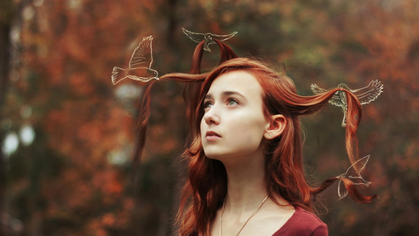 Летящие пряди обои