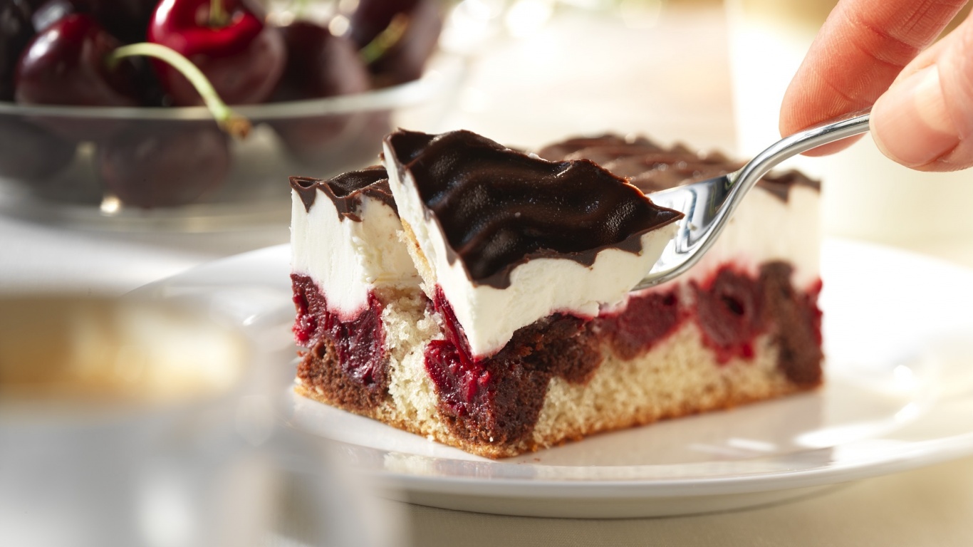 Вишневое пирожное обои