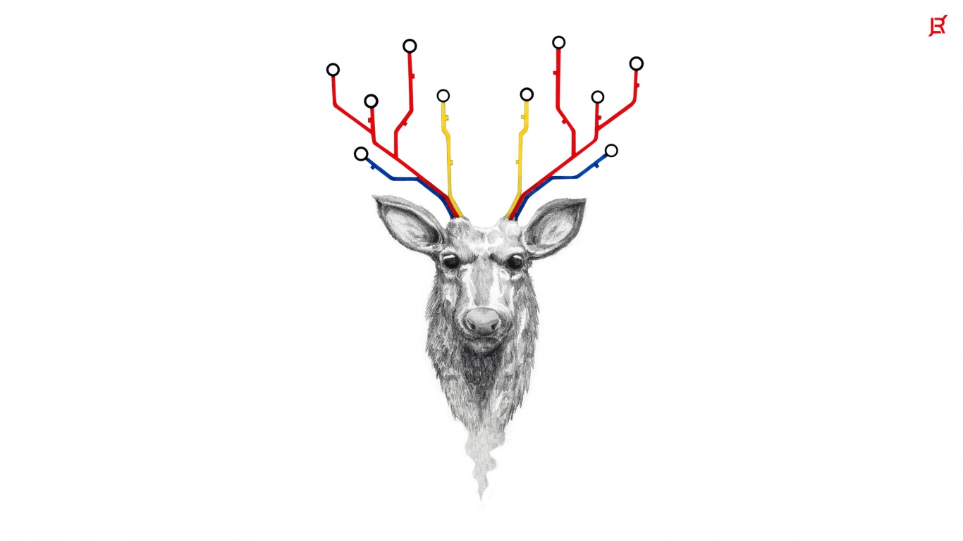 Схематичный олень обои